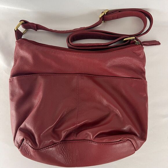 Great American Leather Works Wine Red 100% Cowhide Leather Shoulder/Crossbody - Picture 2 of 9
